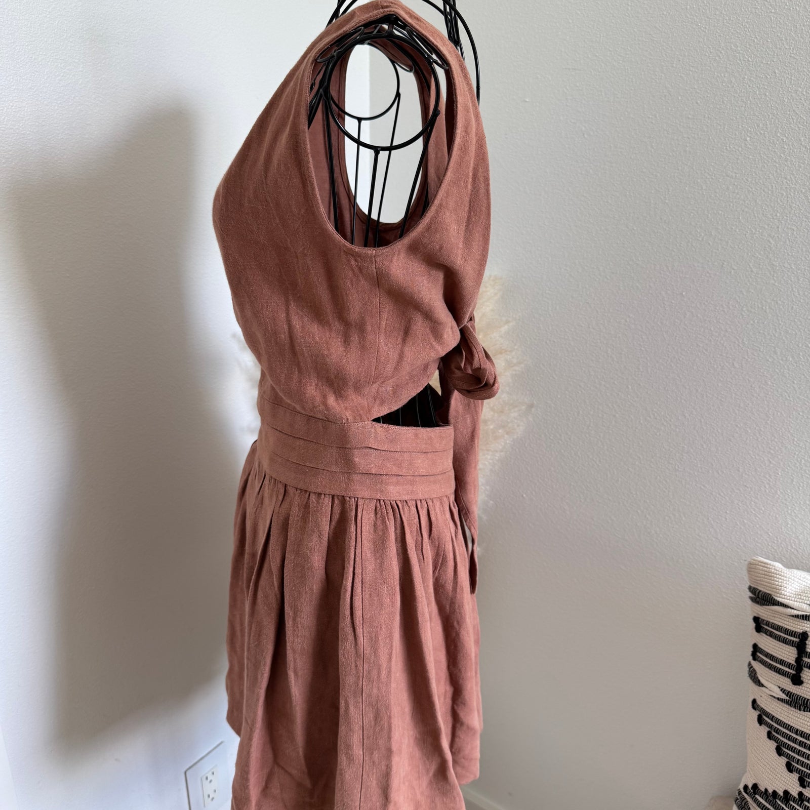 Sir The Label Patti Linen Mini Dress Brick Red Size 1 (Small) — image 4 of 8